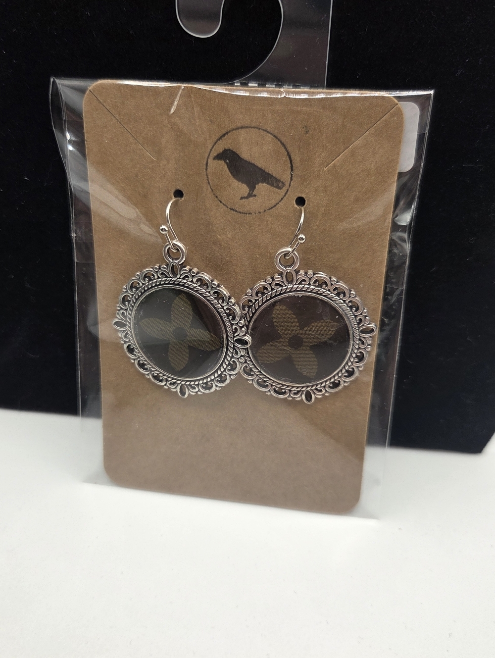 Upcycled Louis Vuitton Earrings In The Color Antique Silver - Picture 3 of 5